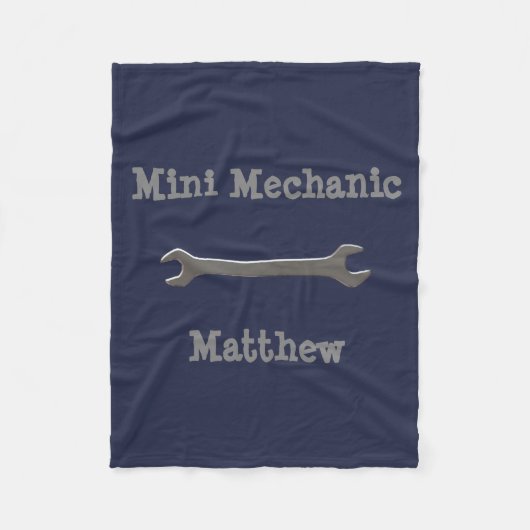 Mini Mechanic Individuelle Name Fleece Blanket (Vorderseite)
