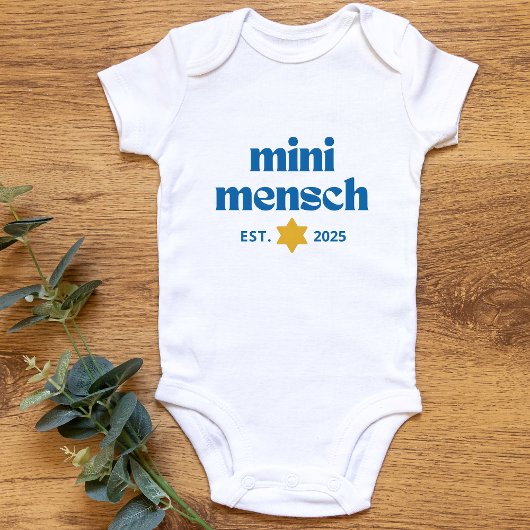 "Mini Mensch" Niedlicher jüdischer Junge Moderner  Baby Strampler