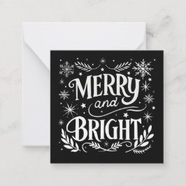 Mini Merry und Bright Black and White Christmas Mitteilungskarte