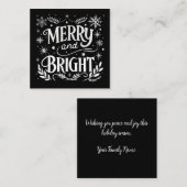 Mini Merry und Bright Black and White Christmas Mitteilungskarte (Vorne/Hinten)