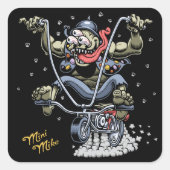 Mini-Mike Quadratischer Aufkleber (Vorderseite)