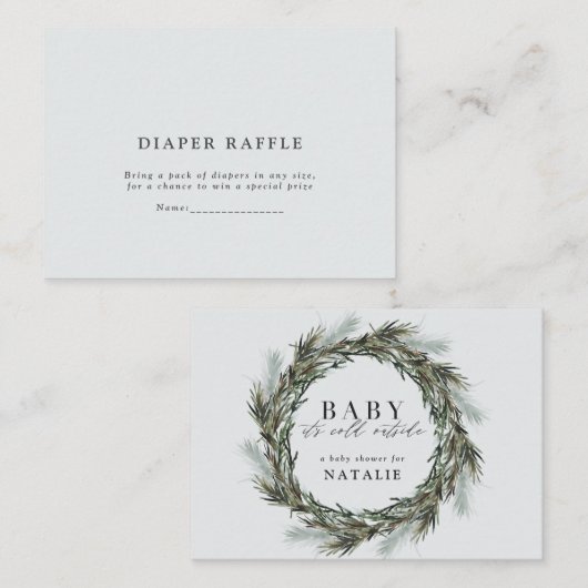 Mini-Mini-Tombola Mitteilungskarte (Vorne/Hinten)