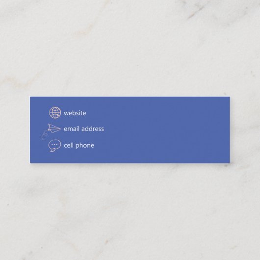 Mini Minimalistisch Blue & Peach QR Business Card Mini Visitenkarte (Rückseite)