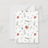 Mini Modern Arch Poinsettia Frohe Weihnachtsschrif Mitteilungskarte (Rückseite)