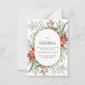 Mini Modern Arch Poinsettia Frohe Weihnachtsschrif Mitteilungskarte (Vorderseite)