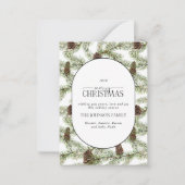 Mini Modern Arch Winter Pine Cone Frohe Weihnachte Mitteilungskarte (Vorderseite)