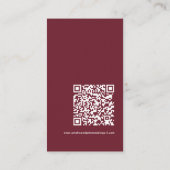 Mini Modern Burgundy Blush QR Code Wedding Details Begleitkarte (Rückseite)