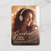 Mini Modern Calligraphy Foto Abschluss laden Begleitkarte (Vorderseite)