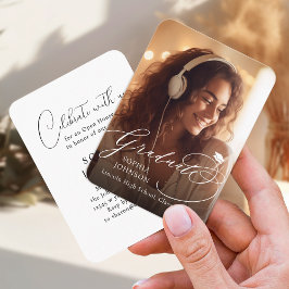 Mini Modern Calligraphy Foto Abschluss laden Begleitkarte