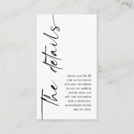 Mini Modern Calligraphy QR Code Hochzeitdetails Begleitkarte