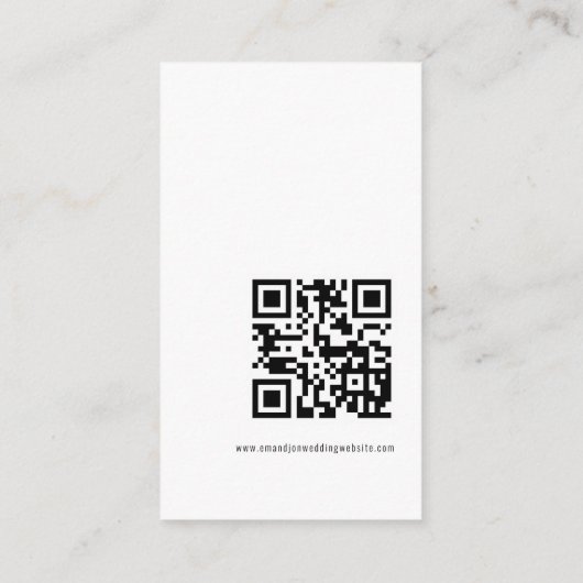 Mini Modern Calligraphy QR Code Wedding RSVP Begleitkarte (Rückseite)