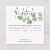 MINI Modern Eucalyptus Wedding Details Skript Begleitkarte (Vorderseite)