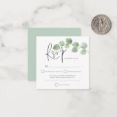 MINI Modern Eucalyptus Wedding RSVP Umschließungen Mitteilungskarte (Vorderseite/Rückseite Beispiel)