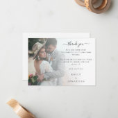 Mini Modern Foto Overlay Wedding Vielen Dank Mitteilungskarte (Vorderseite/Rückseite Beispiel)