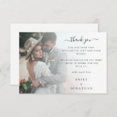 Mini Modern Foto Overlay Wedding Vielen Dank Mitteilungskarte (Vorne/Hinten)
