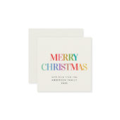 Mini Modern Rainbow Frohe Weihnachten Mitteilungskarte (Vorderseite/Rückseite Beispiel)