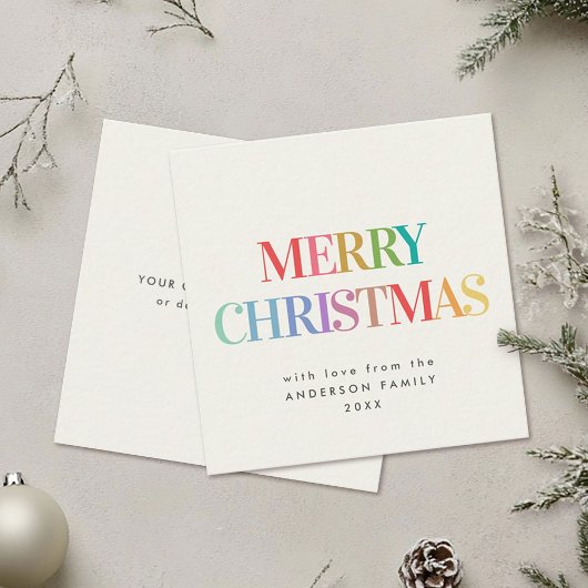 Mini Modern Rainbow Frohe Weihnachten Mitteilungskarte