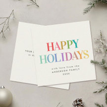 Mini Modern Rainbow Happy Holidays