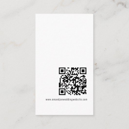 Mini Modern Script Info QR Code Hochzeitdetails Begleitkarte (Rückseite)