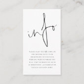 Mini Modern Script Info QR Code Hochzeitdetails Begleitkarte (Vorderseite)