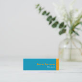 Mini Modern Turquoise Orange Profile Business Card Mini Visitenkarte (Stehend Vorderseite)