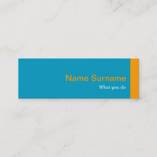 Mini Modern Turquoise Orange Profile Business Card Visitenkarte
