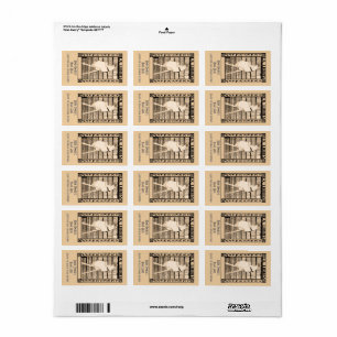 Mini Modern Vintage Buchzeichen Personalisiert Adressaufkleber