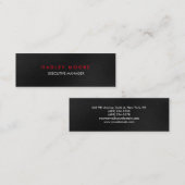 Mini moderne graurote berufliche trendy schlicht mini visitenkarte (Vorne/Hinten)