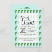 Mini Mojito im Sommer Wasserfarbencocktail Einladung (Vorne/Hinten)