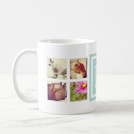 Mini Monogram Instagram Foto Collage Tasse (Links)