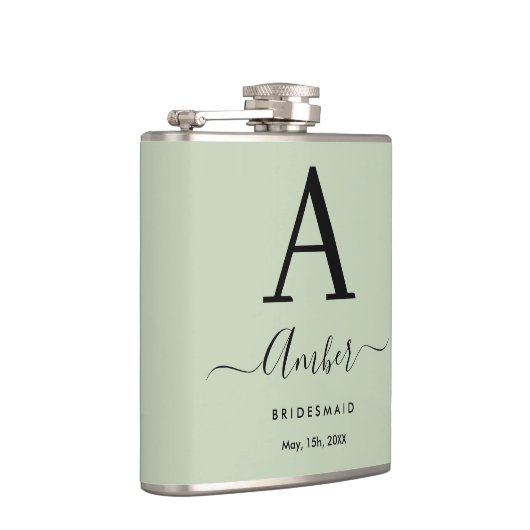 Mini Monogram Personalisiert Bridesmaid Hip Flask Flachmann (Rechts)