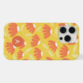 Mini Monogramm Anfangsbuchstabe Gelb/Orange Blumen iPhone Hülle (Rückseite (Horizontal))