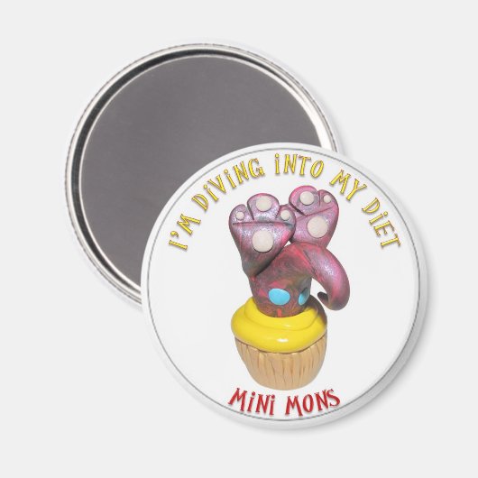 Mini Mons "Diving into a diving" Magnet (Vorderseite/Rückseite)
