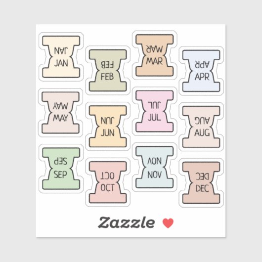 Mini Monthly Index Tab Pastel Bujo Planner Folded Aufkleber (Blatt)