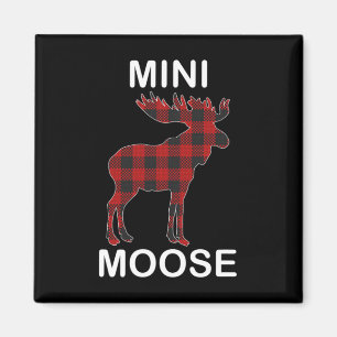 Mini Moose Red Kariert Buffalo Matching Family Paj Magnet