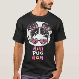 Mini-Mops-Mama Mops-Hund kleines Mädchen süß T-Shirt