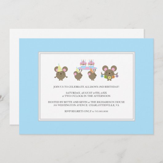 Mini Mouse Geburtstagsparty Einladung (Vorne/Hinten)