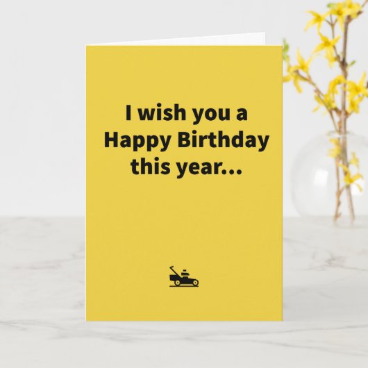 Mini Mower - Geburtstag Karte (Gelbe Blume)