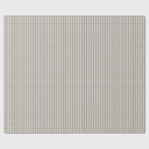 Mini-Mulch-Braun-Gingham-Karomuster auf Weiß Geschenkpapier