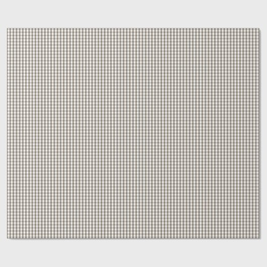Mini-Mulch-Braun-Gingham-Karomuster auf Weiß Geschenkpapier (Flach)