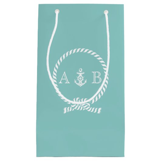Mini-Nautical-Seil und Anker-Monogramm Kleine Geschenktüte (Vorderseite)