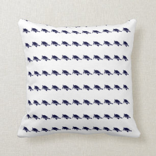 Mini NAVY BLUE Schildkröten auf weißem PILLOW Kissen