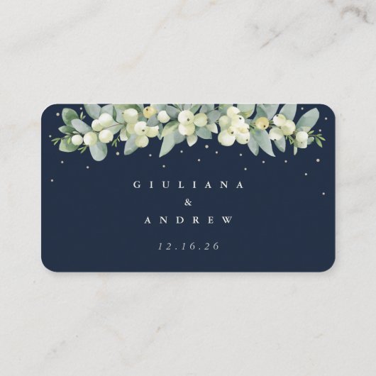 Mini Navy Snowberry+Eucalyptus Wedding Online UAWG Begleitkarte (Rückseite)