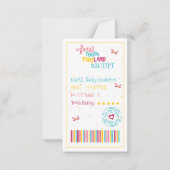 Mini Niedlich Tooth Fairy Receipt mit einem lustig Mitteilungskarte (Vorderseite)