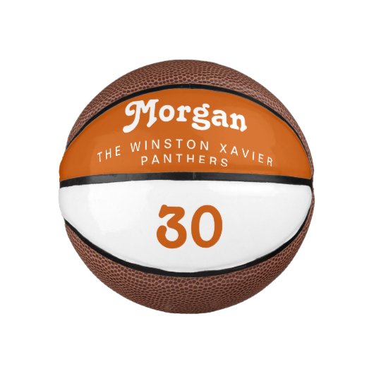 Mini Orange Custom Basketball-Mannschaftsname Numm Basketball (Vorderseite)