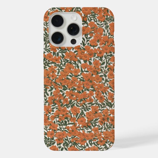 Mini orangen Blumen Design iPhone Hülle (Rückseite)