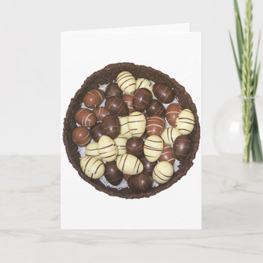 Mini-Ostereier in Schokoladennest Feiertagskarte (Vorderseite)