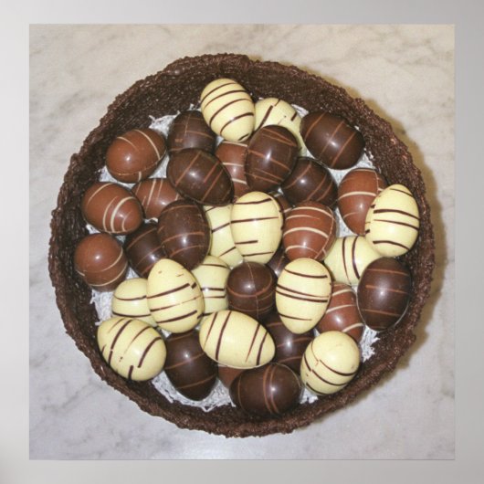 Mini-Ostereier in Schokoladennest Poster (Vorne)