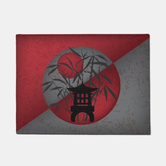 Mini-Pagoda-Bambusmoon rot Fußmatte (Vorderseite)