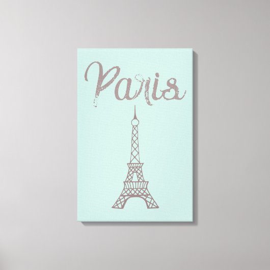 Mini Paris Eiffel Tower Leinwand Kunst, Dichtung u (Vorderseite)